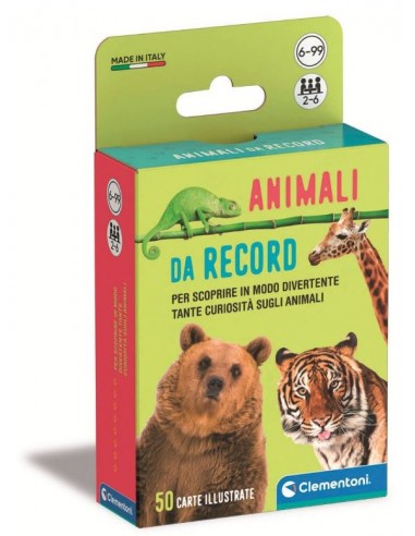 PRESCOLARI: vendita online GIOCO CARTE 16733 ANIMALI DA RECORD in offerta