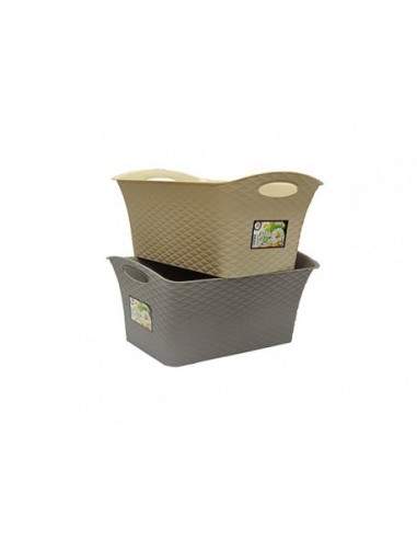 CESTE BUCATO PLASTICA: vendita online CESTINO LIVING RATTAN PICCOLO 24X14X9 CM LEGA in offerta