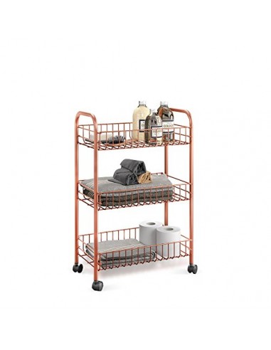 CARRELLI E MENSOLE: vendita online LUGANO COPPER CARRELLO 3 PIANI 41X23X63CM METALTEX in offerta