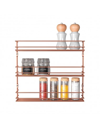 CARRELLI E MENSOLE: vendita online PEPITO COPPER PORTASPEZIE 3 RIPIANI 36X8X32CM METALTEX in offerta