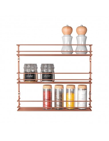 CARRELLI E MENSOLE: vendita online PEPITO COPPER PORTASPEZIE 3 RIPIANI 36X8X32CM METALTEX in offerta