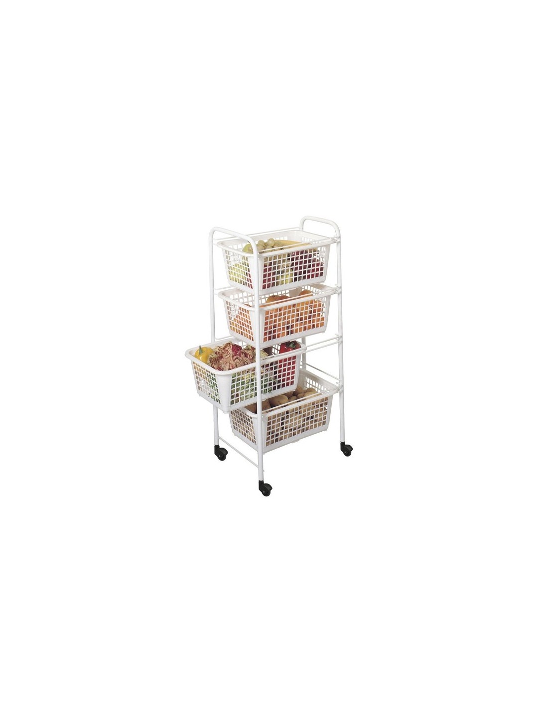 CARRELLO PORTAFRUTTA 4 CESTI 38X30X83CM METALTEX su Shop in Casa