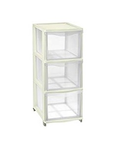 CASSETTIERE: vendita online Tontarelli, CoverLine, cassettiera 3 cassetti alti, colore panna, 26,8x37x63,1 cm, organizer casa...