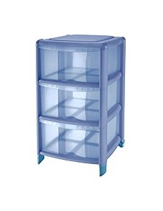 CASSETTIERE: vendita online Tontarelli, cassettiera Bambù 3 cassetti, celeste, plastica resistente, 36x34x60 cm, arredo bagno...