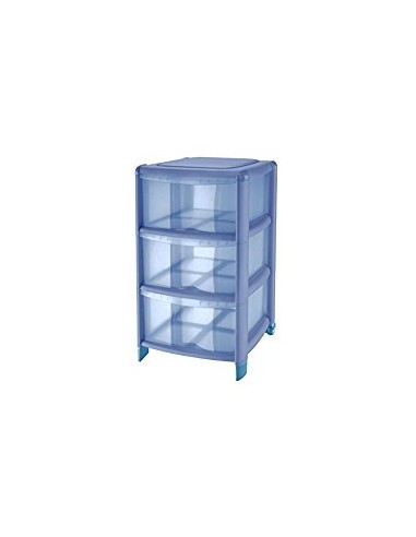 CASSETTIERE: vendita online Tontarelli, cassettiera Bambù 3 cassetti, celeste, plastica resistente, 36x34x60 cm, arredo bagno...