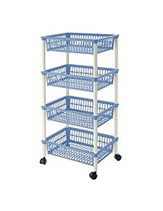 CARRELLI E MENSOLE: vendita online MITO CARRELLO PORTAVERDURE IN PLASTICA 4 CESTE TONTARELLI in offerta