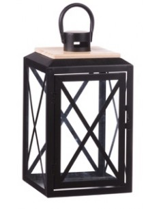 LANTERNE: vendita online LANTERNA PORTA CANDELA FERRO 14X14X28CM in offerta