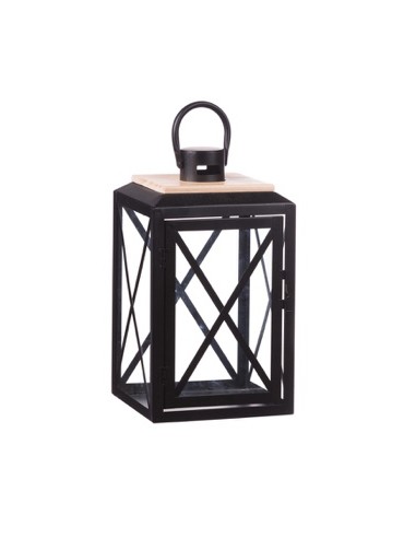 LANTERNE: vendita online LANTERNA PORTA CANDELA FERRO 14X14X28CM in offerta