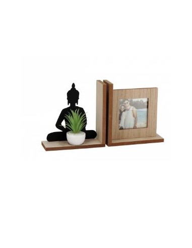 OGGETTISTICA: vendita online SET 2 REGGILIBRI 75434 BUDDHA C/PORTAFOTO 30X16CM in offerta