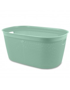 CESTE BUCATO PLASTICA: vendita online CESTA INTRECCIO A L VERDE 39x59x27cm BF30406 BELLI E FORTI in offerta 2