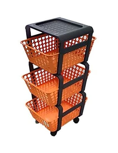 CARRELLI E MENSOLE: vendita online CARRELLINO PORTAOGGETTI MODULA TERRACOTTA in offerta