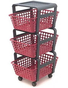 CARRELLI E MENSOLE: vendita online CARRELLINO PORTAOGGETTI MODULA ROSSO VENEZIANO in offerta