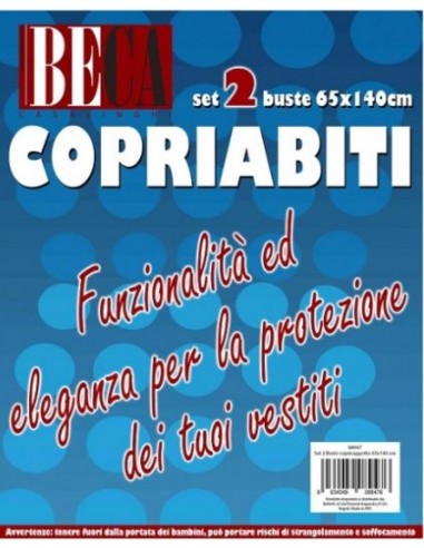 COPRIABITI E SACCHETTI SALVASPAZIO: vendita online SET 2 BUSTE COPRI CAPPOTTI 08947 65X140CM BECA in offerta