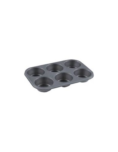 STAMPI E FORME ANTIADERENTE: vendita online STAMPO MUFFIN 6 POSTI ALLUMINIO 32X22X4 CM EURONOVITA in offerta