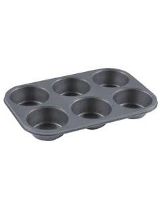 STAMPI E FORME ANTIADERENTE: vendita online STAMPO MUFFIN 6 POSTI ALLUMINIO 32X22X4 CM EURONOVITA in offerta 2