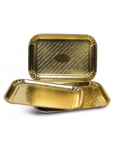 SOTTOTORTA: vendita online GUARDINI VASSOI ORO 19 X 28 CM SET 3 PEZZI in offerta