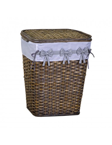 PORTABIANCHERIA VIMINI: vendita online CESTONE RATTAN MARRONE 41X31X54CM in offerta