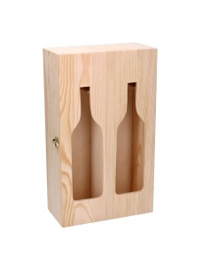 OGGETTISTICA: vendita online PORTABOTTIGLIE LEGNO 2P CON ESPOSITORE 36X21X11CM in offerta