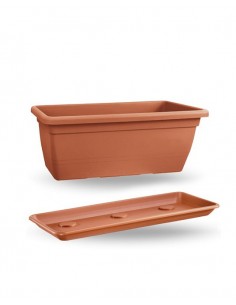 VASI E SOTTO VASI: vendita online ANTHEA FIORIERA CON SOTTOFIORIERA 100CM RETTANGOLARE COLORE TERRACOTTA in offerta 2