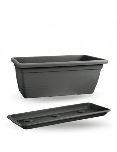 VASI E SOTTO VASI: vendita online ANTHEA FIORIERA CON SOTTOFIORIERA 80CM RETTANGOLARE ANTRACITE in offerta 2