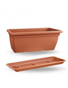 VASI E SOTTO VASI: vendita online ANTHEA FIORIERA CON SOTTOCASSETTA 80CM COLORE TERRACOTTA in offerta 2