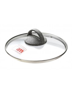 PENTOLE EFFETTO PIETRA: vendita online CUORE DI PIETRA COPERCHIO IN VETRO D.22 CM ACCADEMIA MUGNANO in offerta