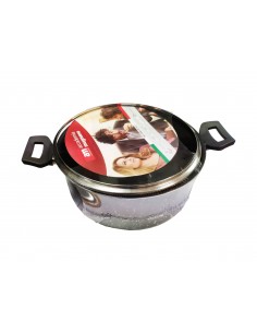 PENTOLE - COPERCHI ANTIADERENTE: vendita online CUCINA SANO CASSERUOLA CON COPERCHIO IN VETRO D 26 ACCADEMIA MUGNANO in offerta