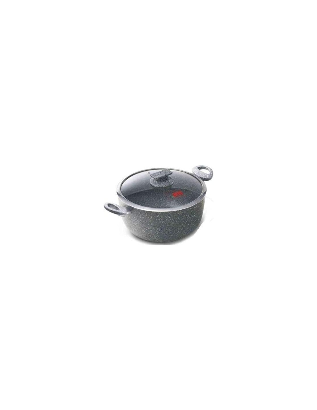 PENTOLE EFFETTO PIETRA: vendita online Casseruola Regina di Pietra 26 cm con Coperchio in Vetro – Induzione Accademia Mugnano...